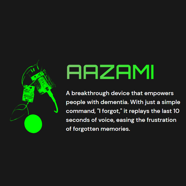 Aazami - MakeUofT Winner of Most Innovative Power Efficient Hack using the Tiny ML Kit project logo